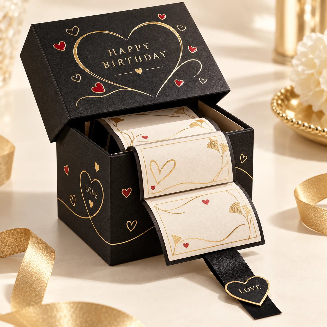 Heart-Themed Birthday Surprise Cash Gift Box