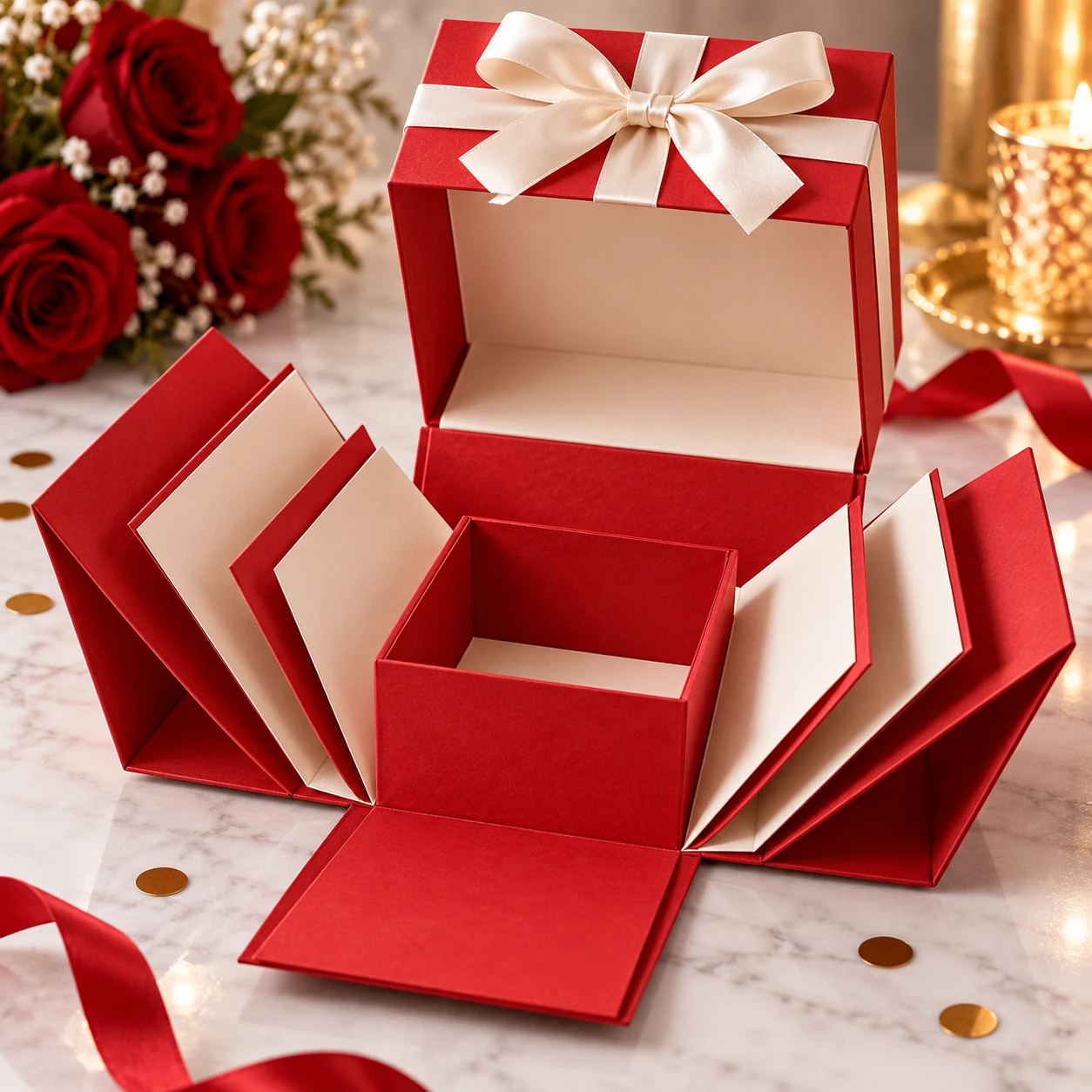 Red Birthday Surprise Cash Gift Box