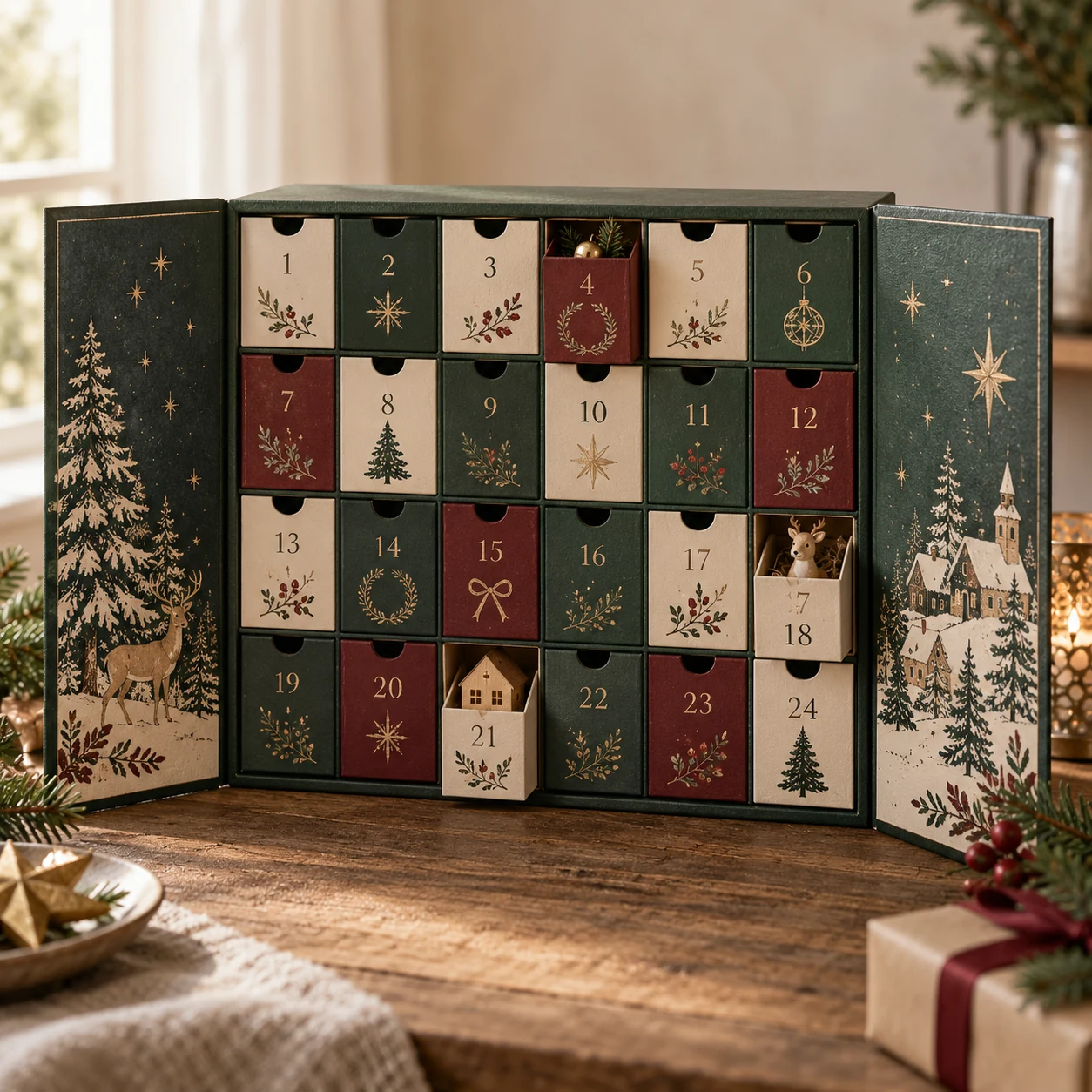 Christmas Advent Calendar Gift Box · 24 Compartments
