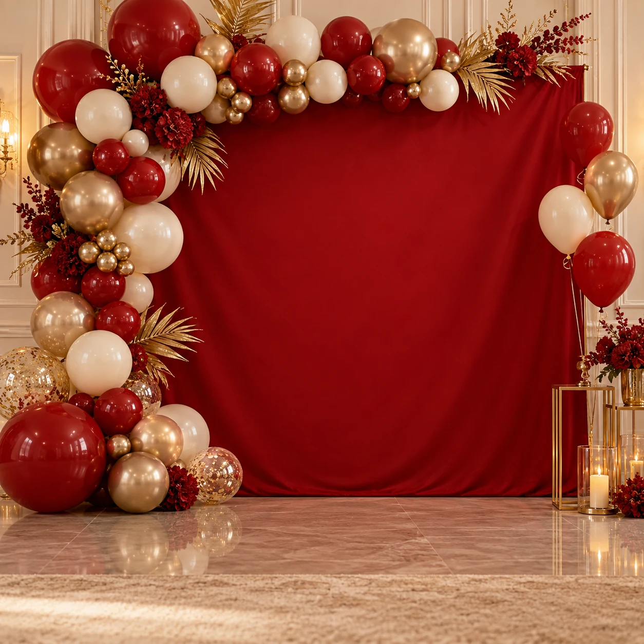 Red Birthday Backdrop Banner