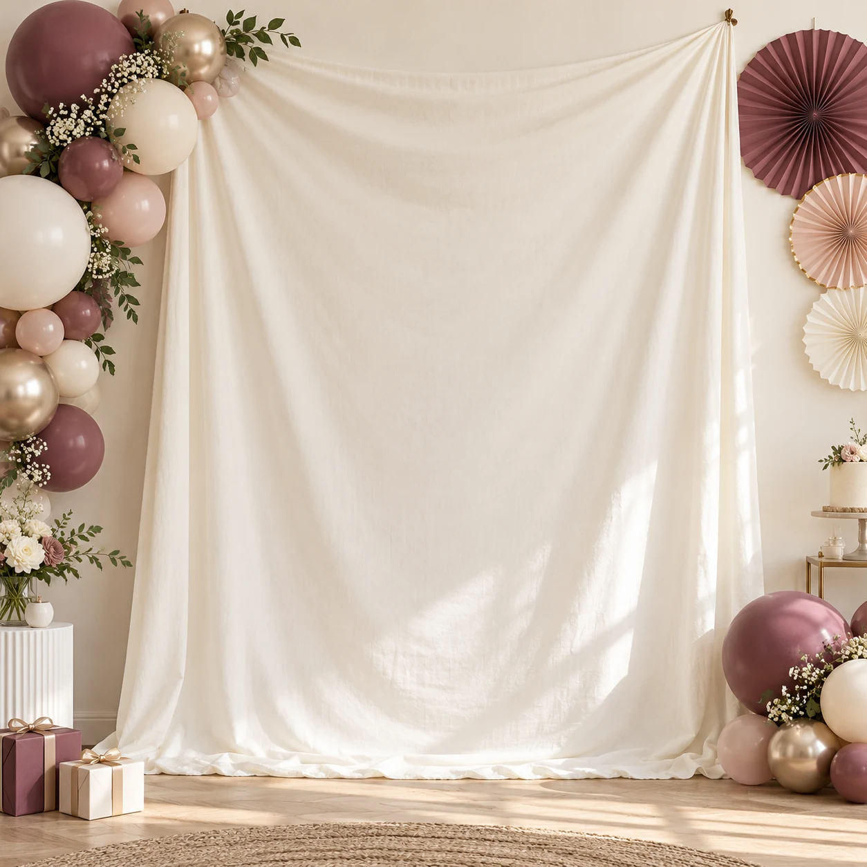 Birthday Party Fabric Backdrop