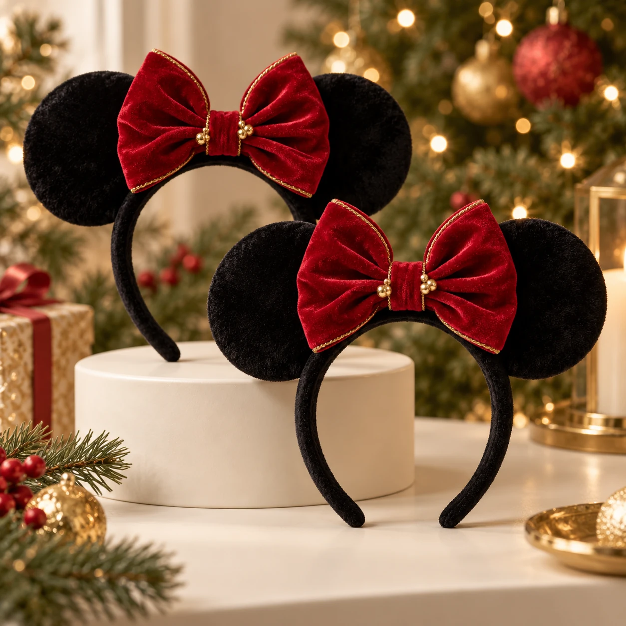 Christmas Mouse-Ear Bow Headband