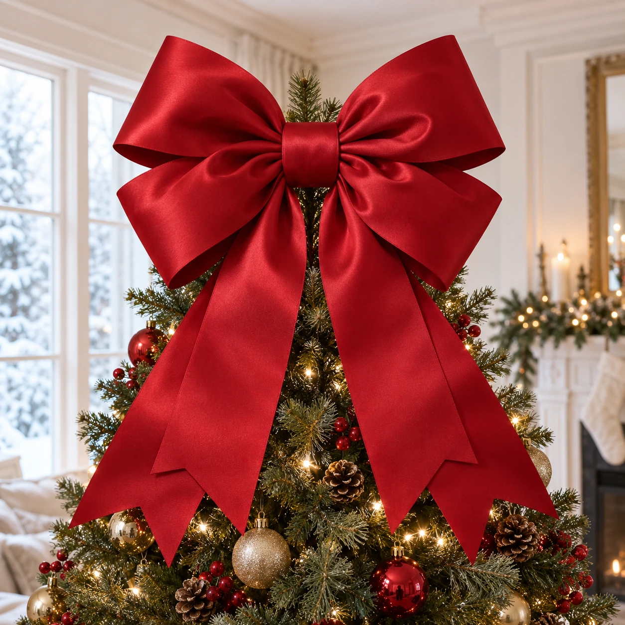 Red Christmas Tree Bow