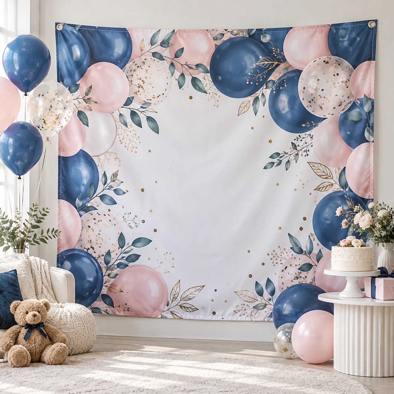 Birthday Balloon Backdrop Banner