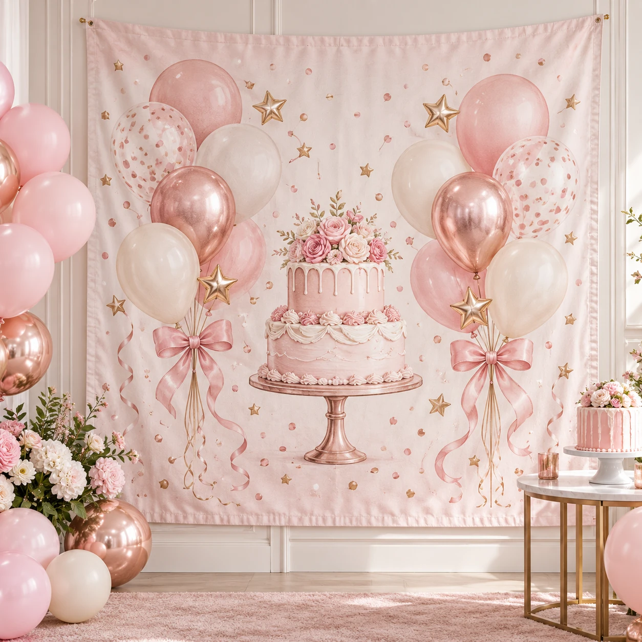 Birthday Fabric Backdrop Banner · Style 04