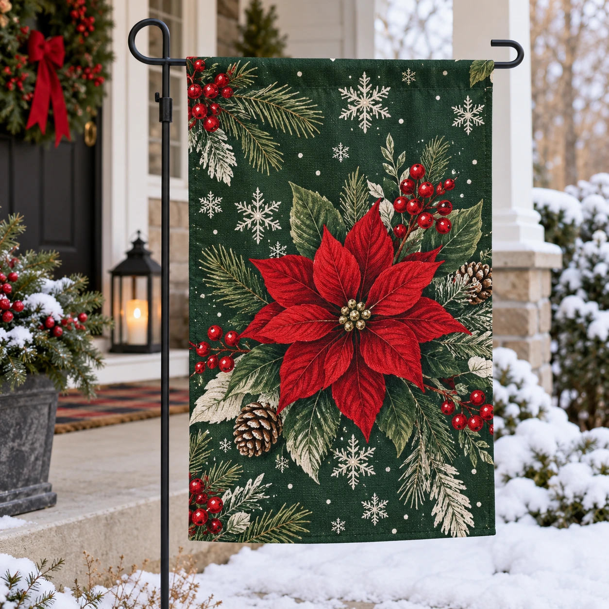 Cotton-Blend Christmas Garden Flag