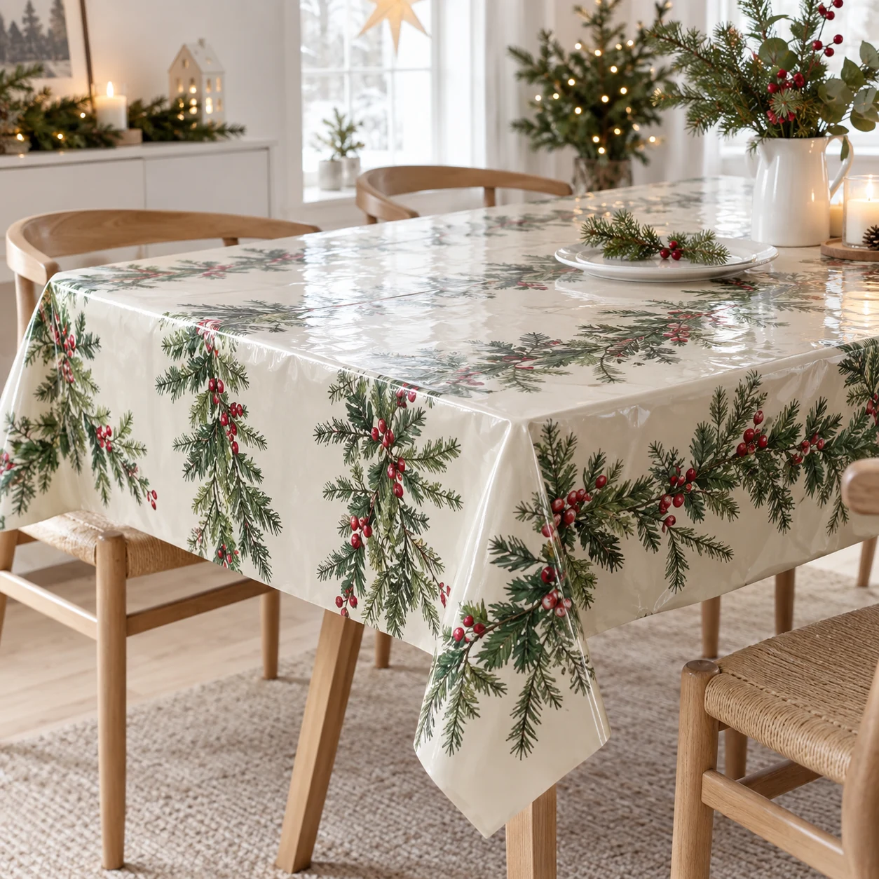 Waterproof Disposable Christmas Tablecloth
