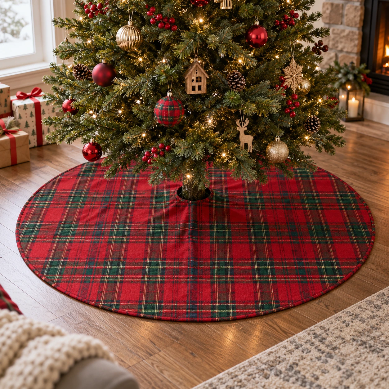 Red Christmas Tree Skirt