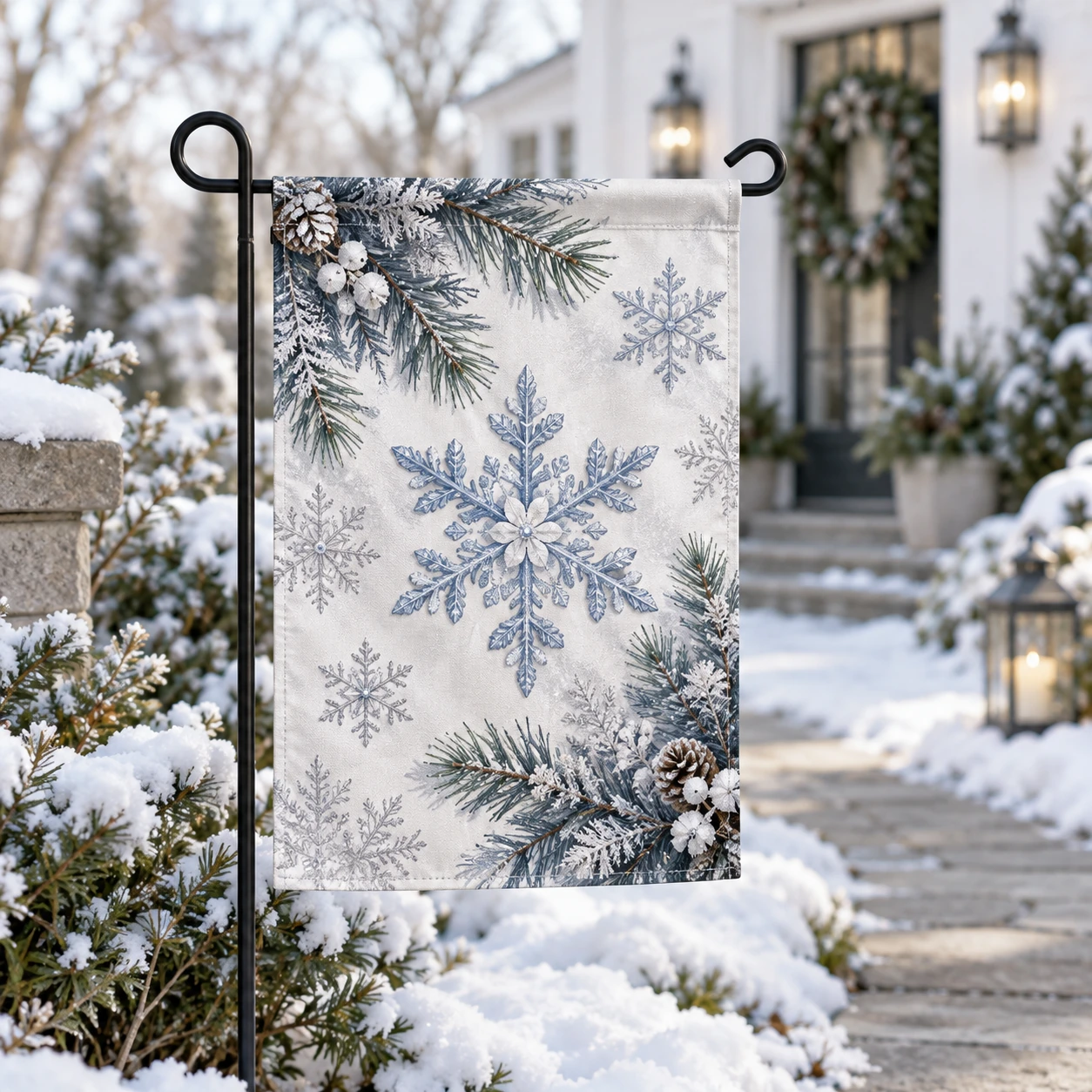 Snowflake Christmas Garden Flag
