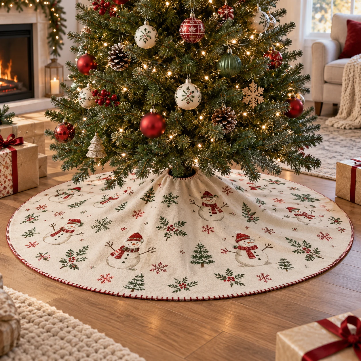 Printed Christmas Tree Base Skirt