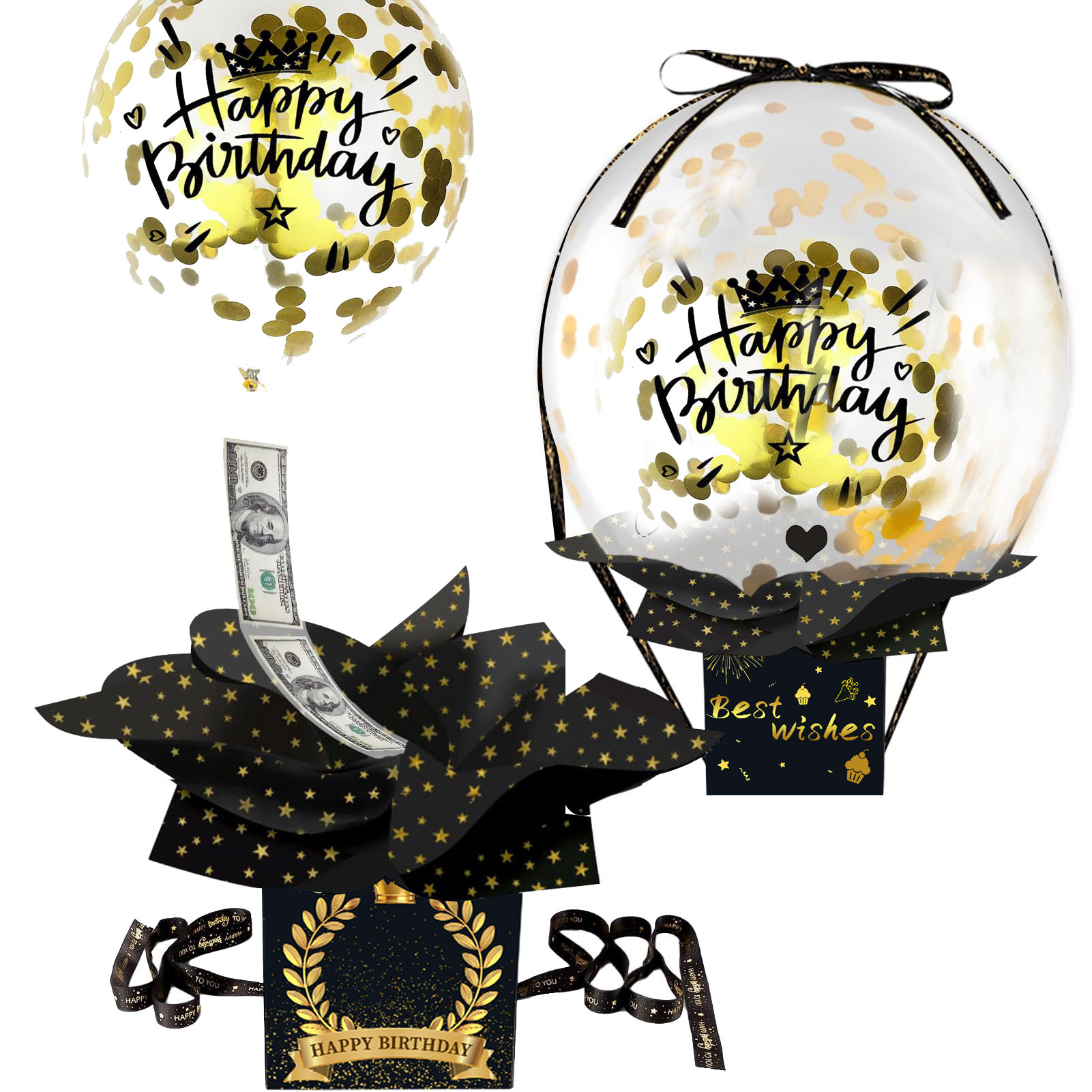 Birthday Balloon Cash Gift Box