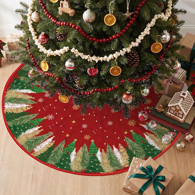 Red Christmas Tree Skirt