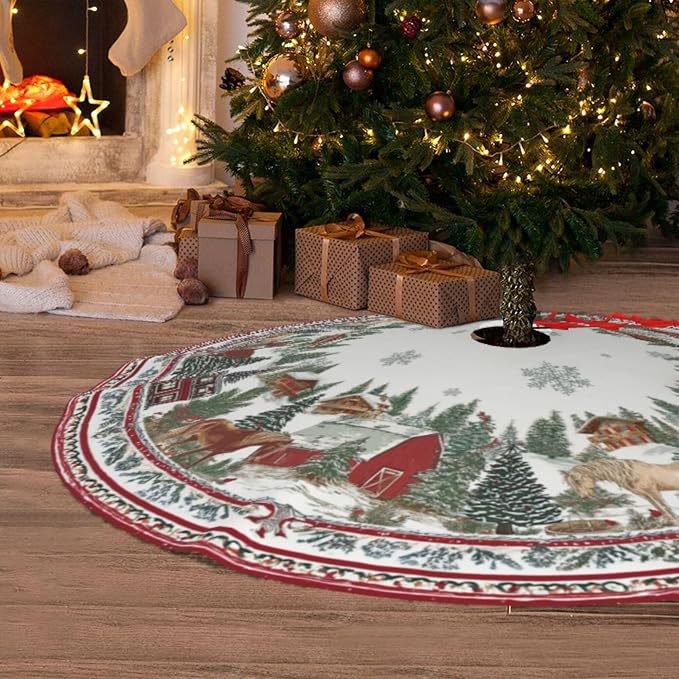 Red Christmas Tree Skirt
