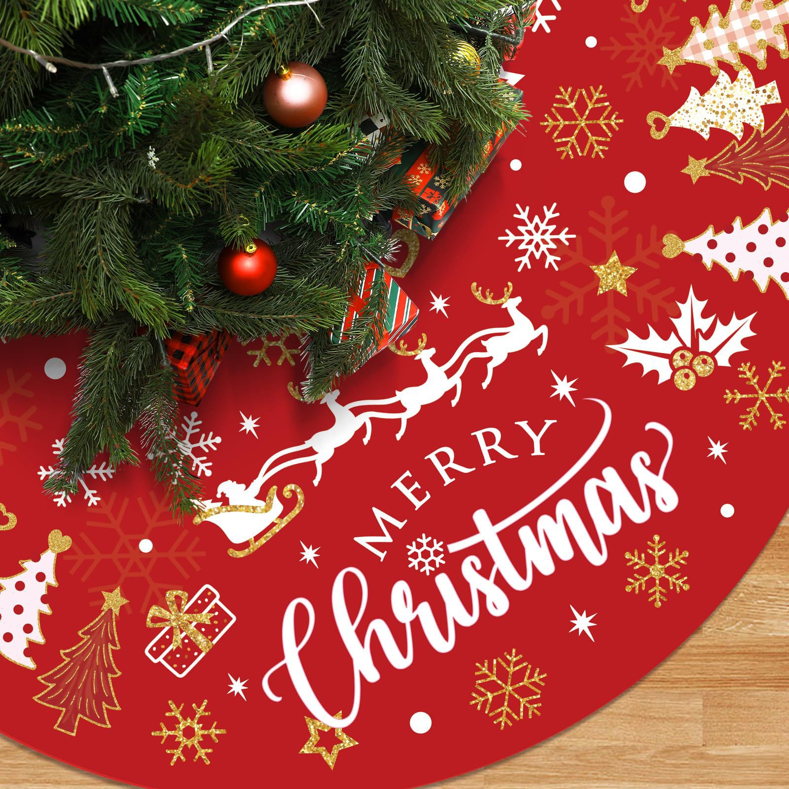 Red Christmas Tree Skirt
