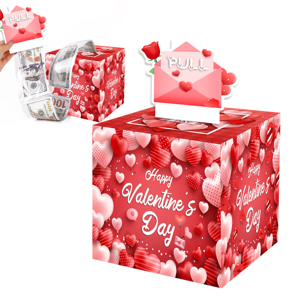 情人节主题惊喜现金抽钱盒子happyvalentinesday浪漫气氛礼盒
