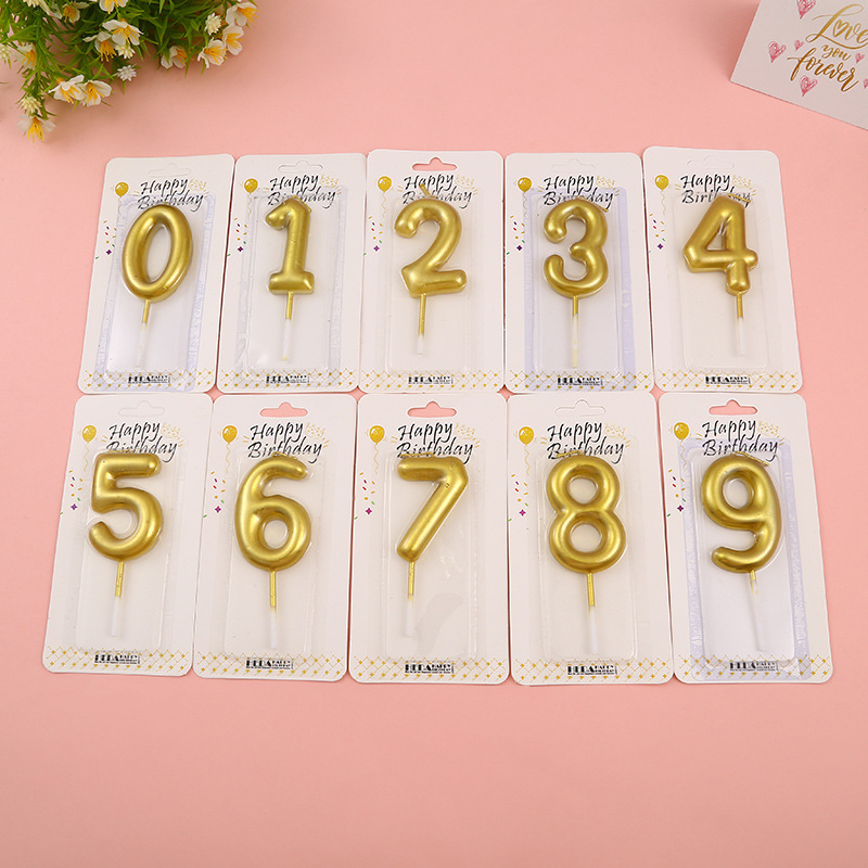 厂家直销69CM镀金0到9生日数字蜡烛适合各种蛋糕DIY装饰品