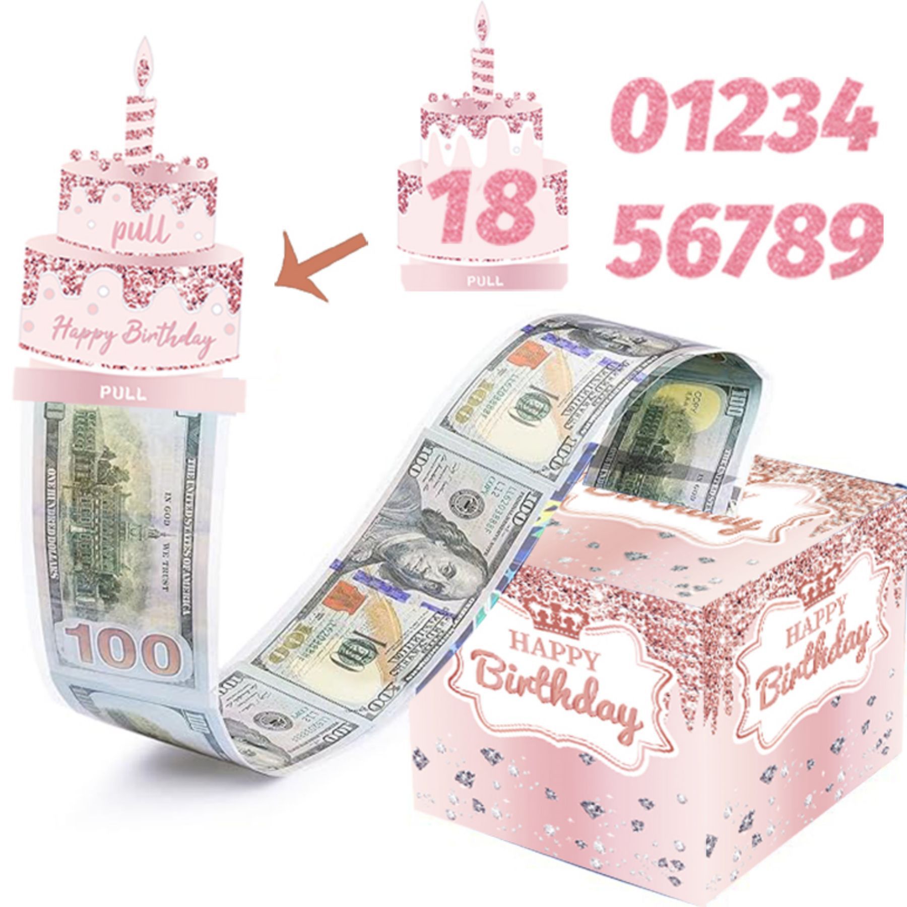 Red Birthday Surprise Cash Gift Box