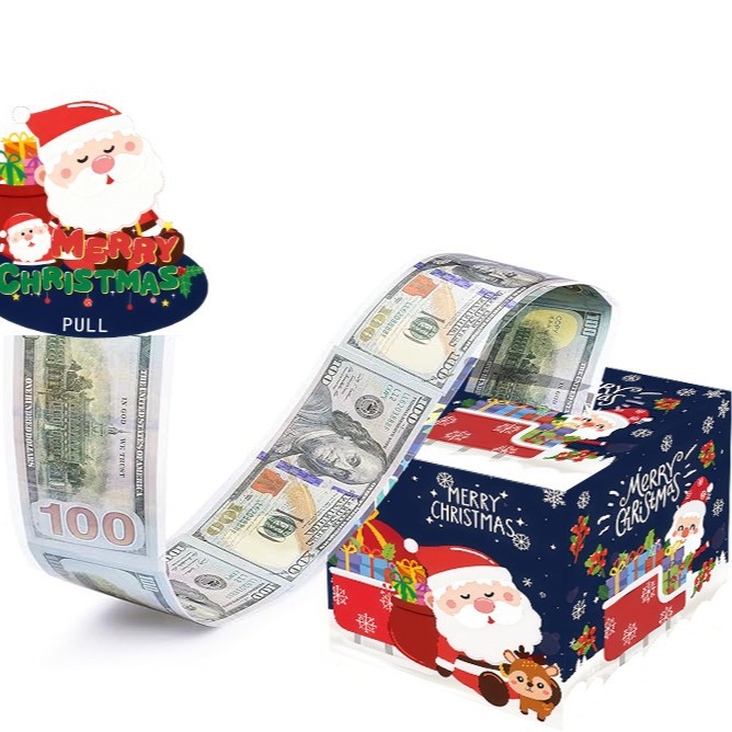 Blue Christmas Pull-Out Cash Gift Box