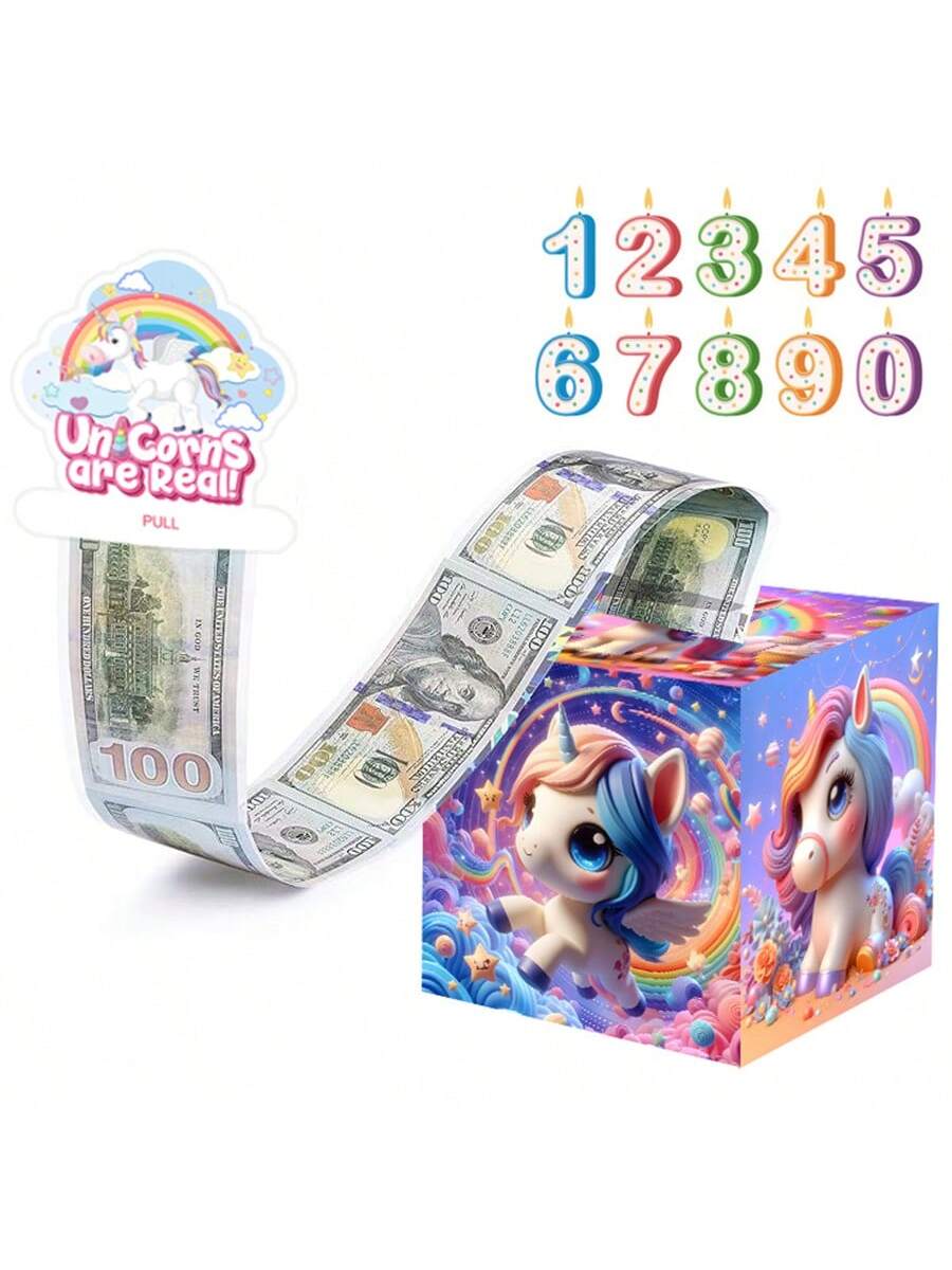生日主题现金箱快乐生日贺卡和透明袋惊喜现金箱现金箱现金适合庆祝生日活动万圣节感恩节圣诞节快乐生日
