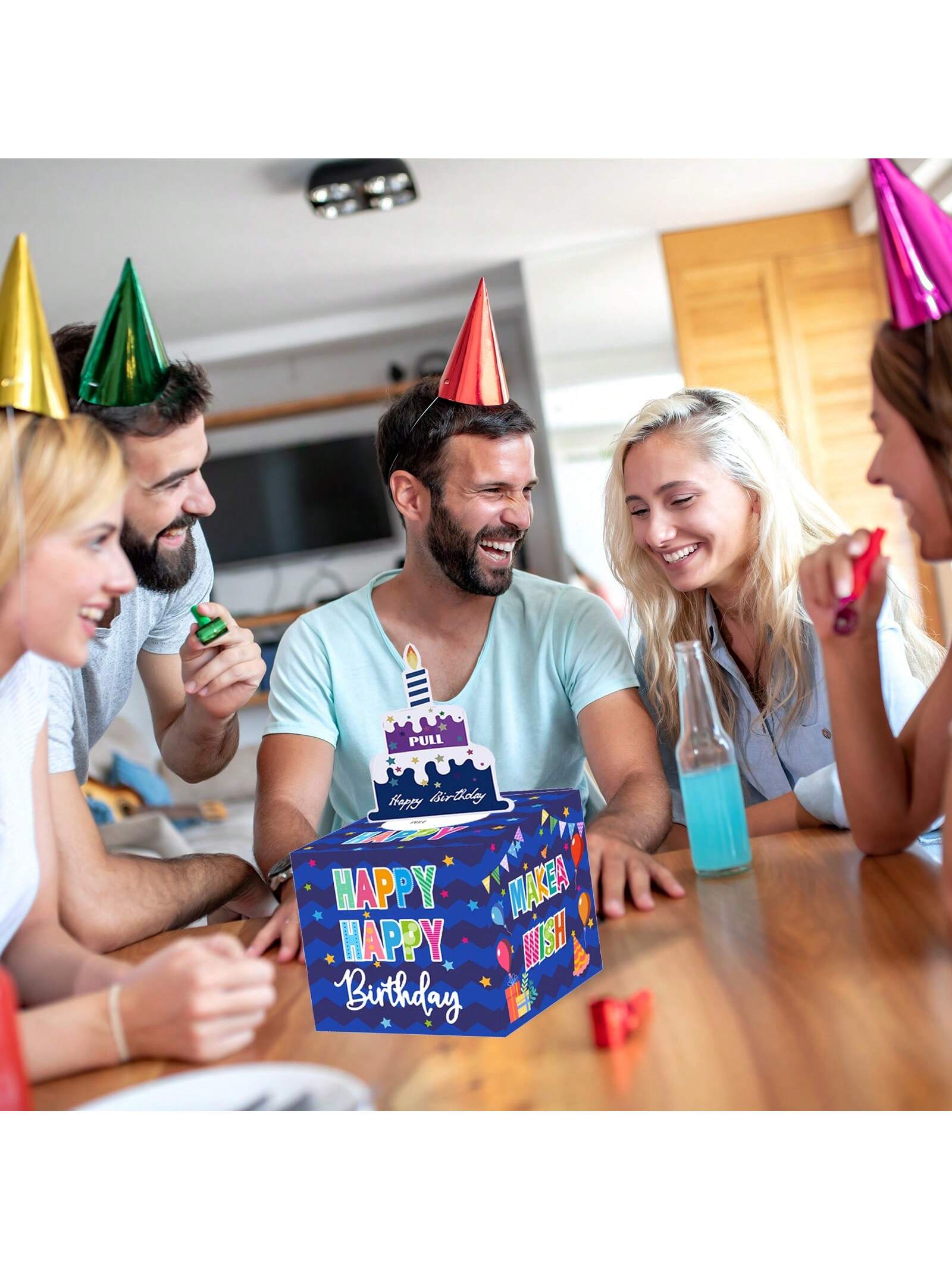 生日主题现金箱快乐生日贺卡和透明袋惊喜现金箱现金箱现金适合庆祝生日活动万圣节感恩节圣诞节快乐生日